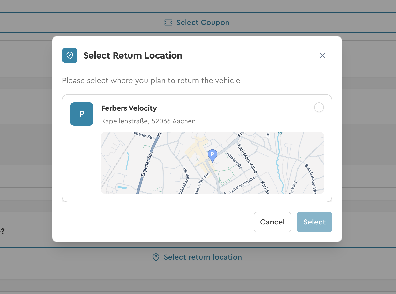 Rückgabeort-Wähler